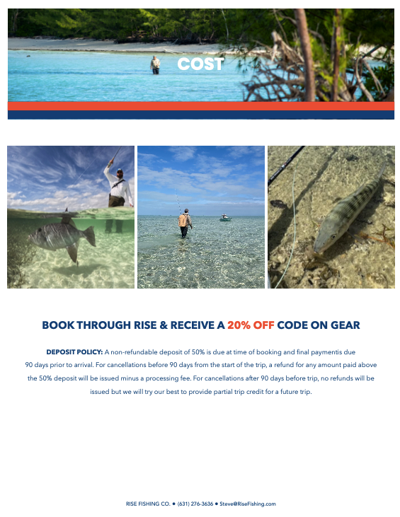 Rise fishing co fly fishing trip to Bahamas cost