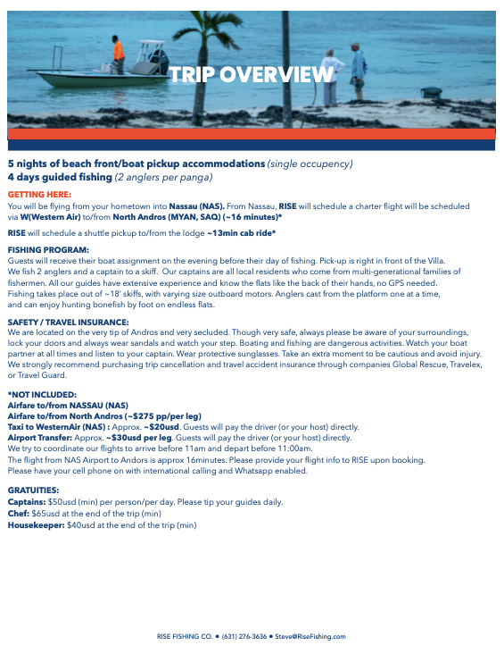 Rise fishing co fly fishing trip to Bahamas overview