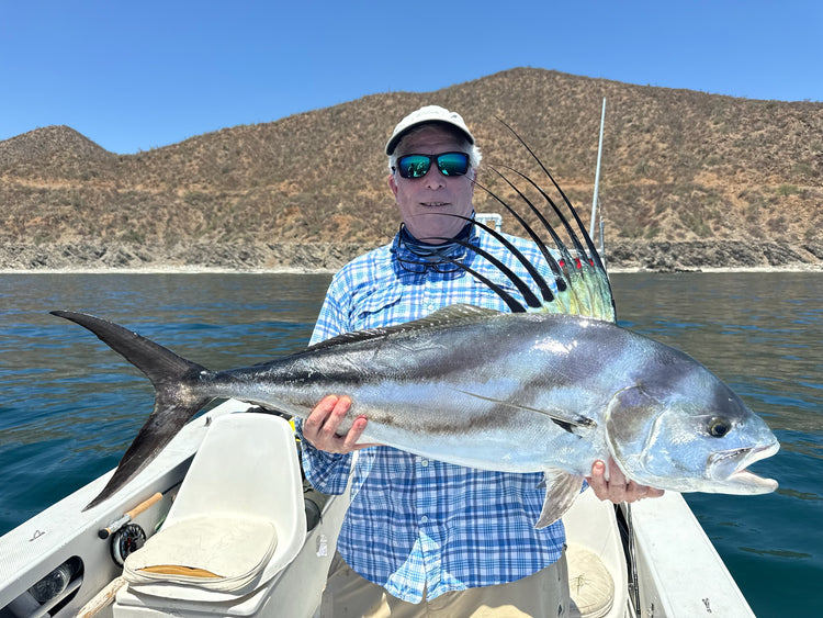 Rise fishing co fly fishing trip to Baja Mexico with 11wt fly rod and rooster fish