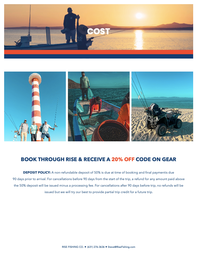 Rise fishing co fly fishing trip to Baja mexico cost