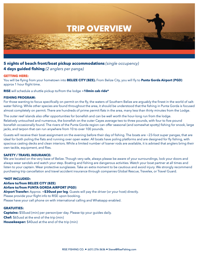 rise fishing co fly fishing trip to Belize overview