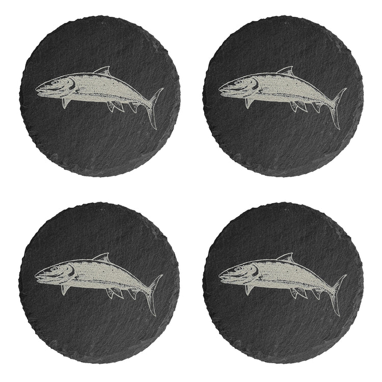 rise fishing co set of 4 slate coaster with saltwater fish images