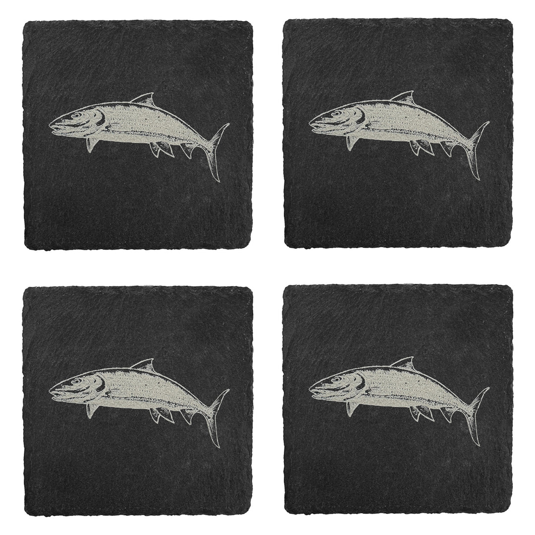 rise fishing co set of 4 slate coaster with saltwater fish images
