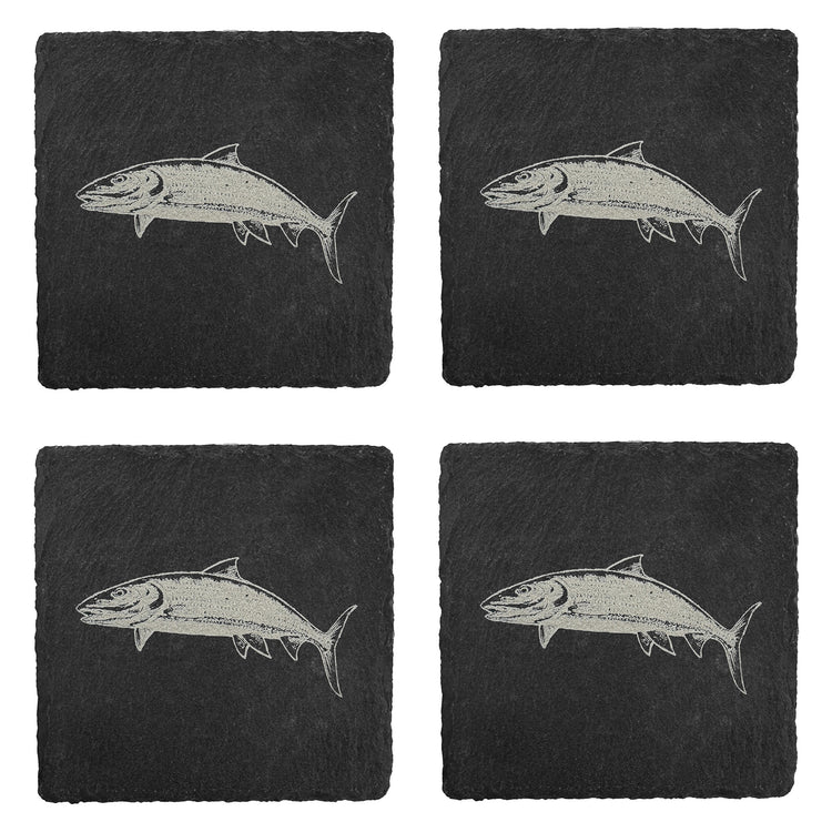 rise fishing co set of 4 slate coaster with saltwater fish images