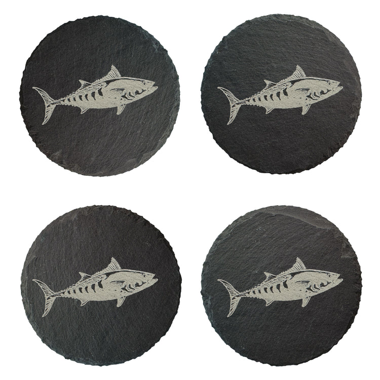 rise fishing co set of 4 slate coaster with saltwater fish images