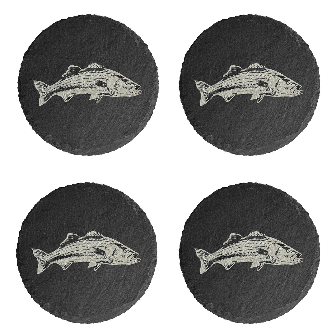 rise fishing co set of 4 slate coaster with saltwater fish images