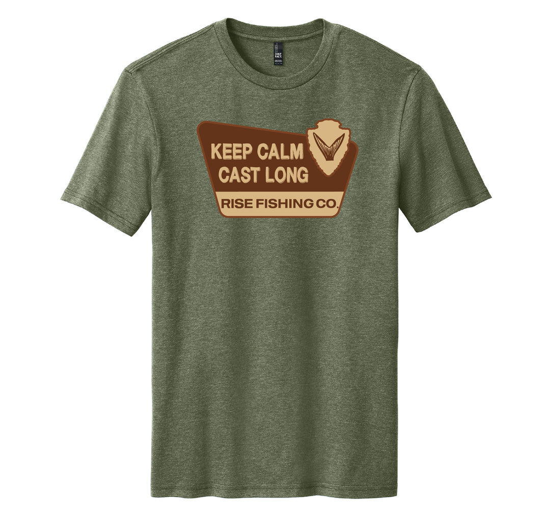 rise fishing co keep calm tshirt  Olive