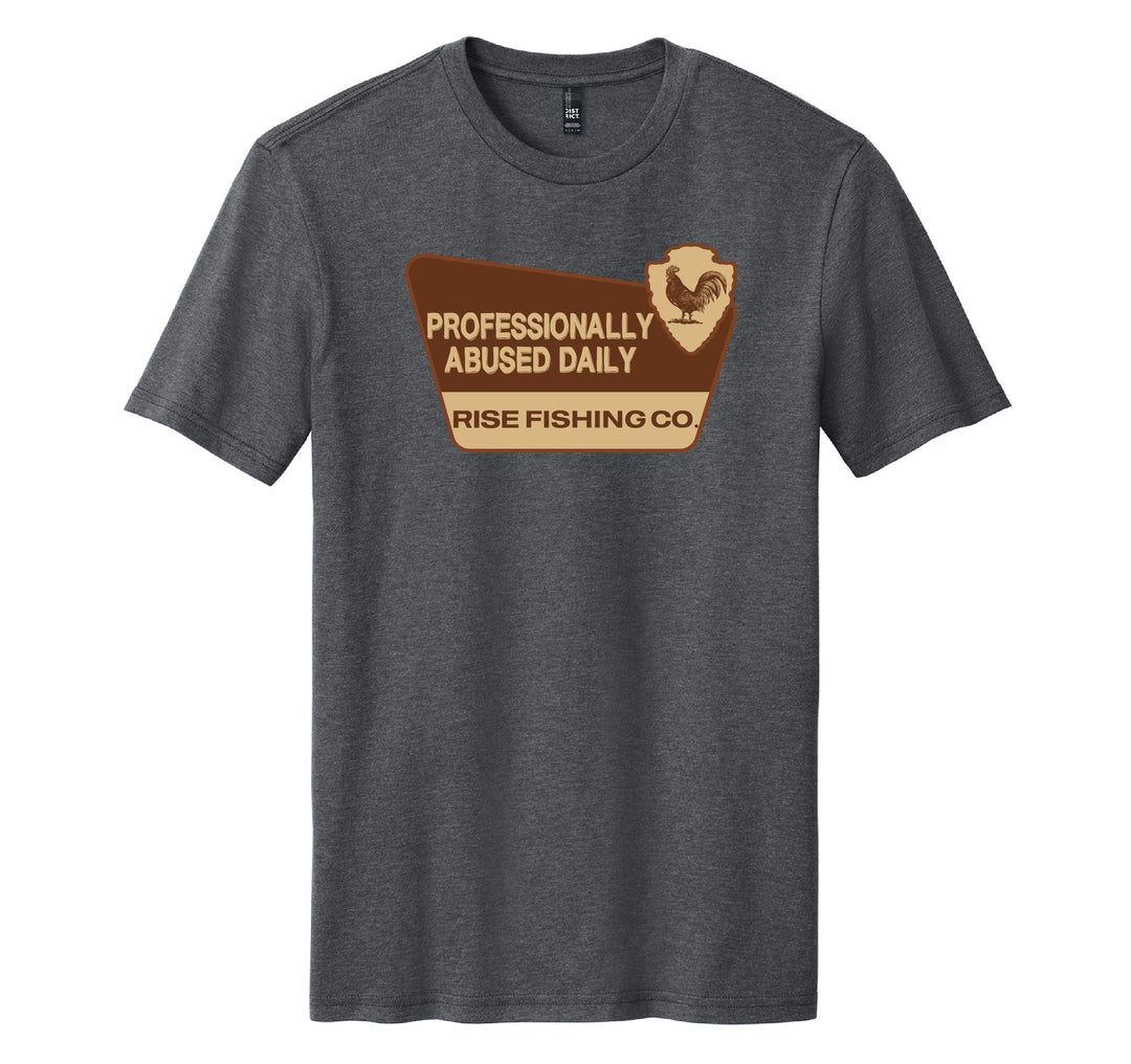 rise fishing co rooster tshirt in gray