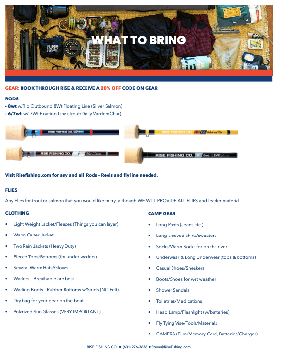 rise fishing co fly fishing trip to Alaska what to bring