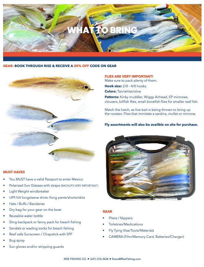 Rise fishing co fly fishing trip to Baja Mexico what gear to bring