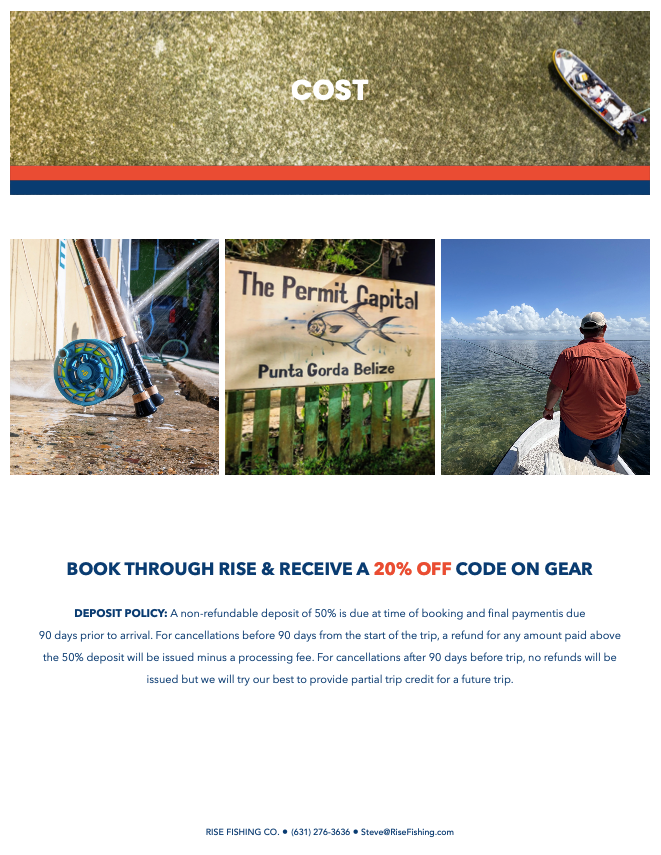 rise fishing co fly fishing trip to Belize cost