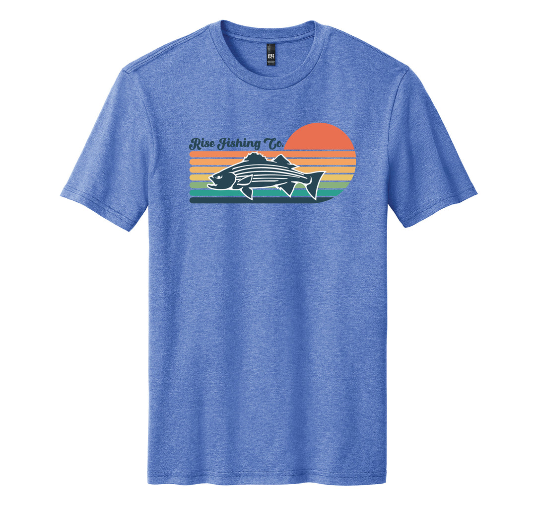rise fishing co striper tshirt in blue