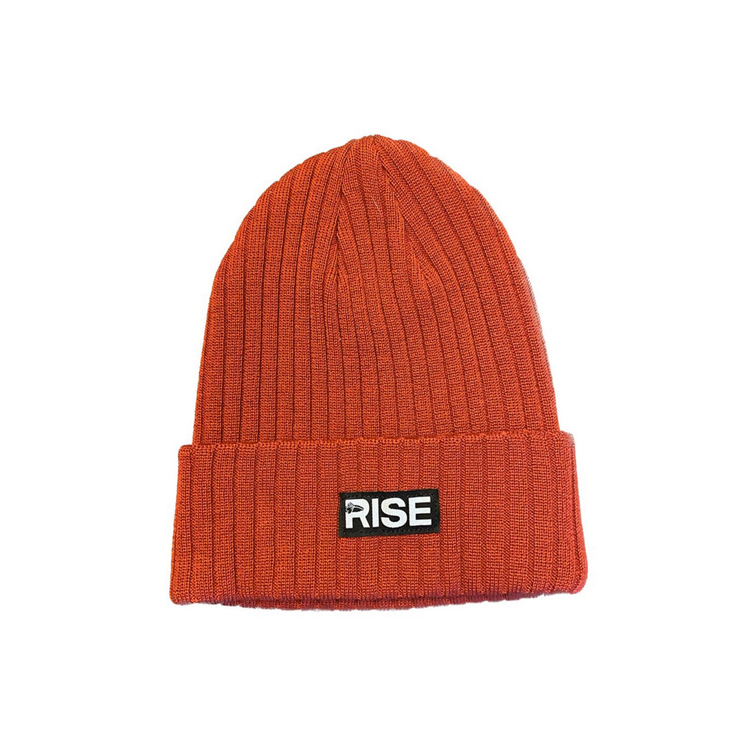rise fishing co red wool knit beanie